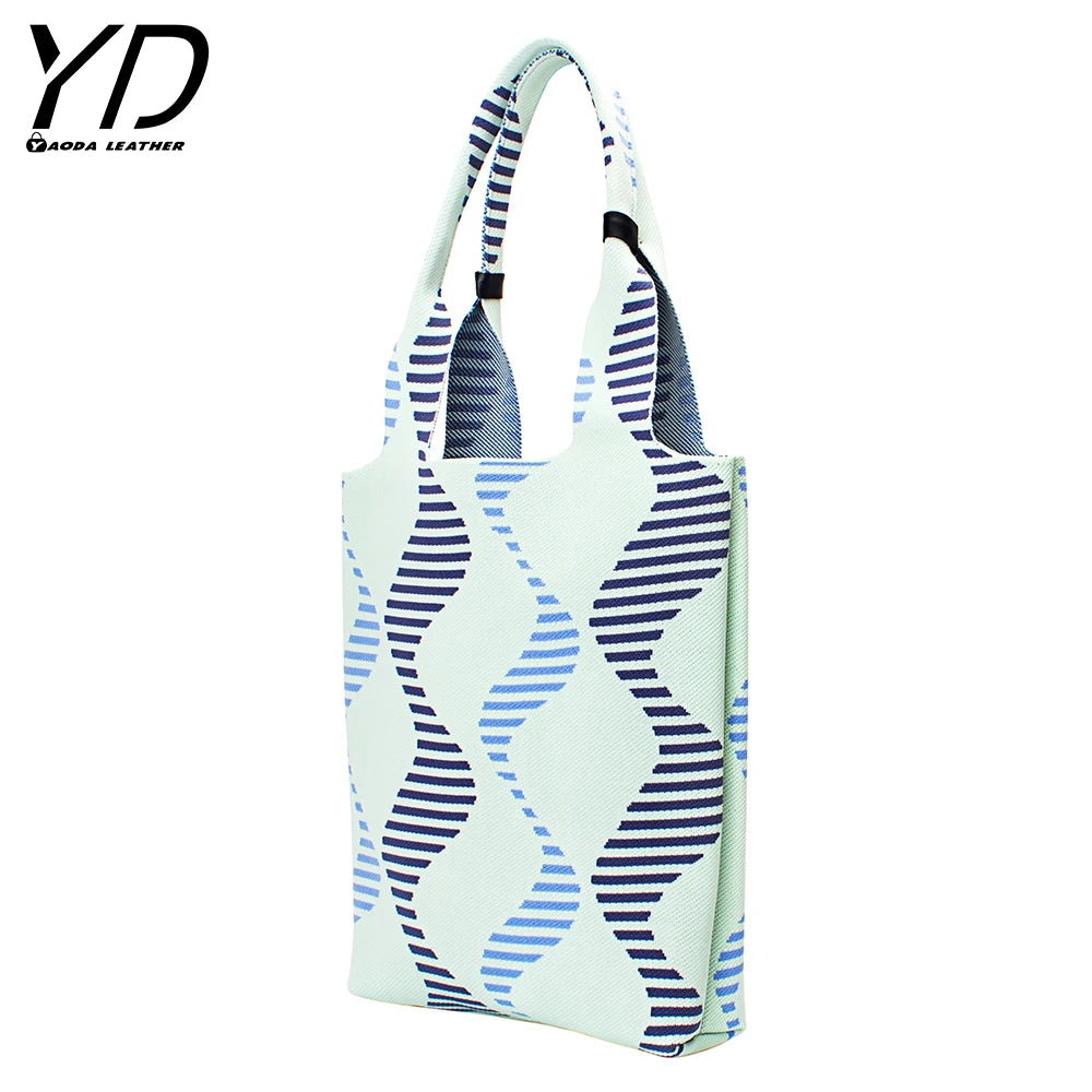 2026 Advanced Technology Holiday Shopping Handbag Custom Printed Eco Knit Tote Bag Shoulder Bag