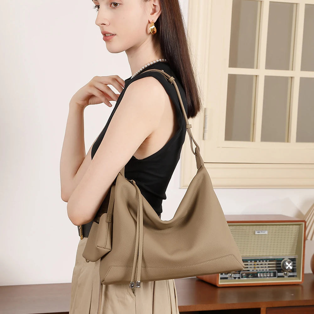 2026 Custom Trend Handbags Genuine Leather Fashion Elegant Shoulder Underarm Bag for Women