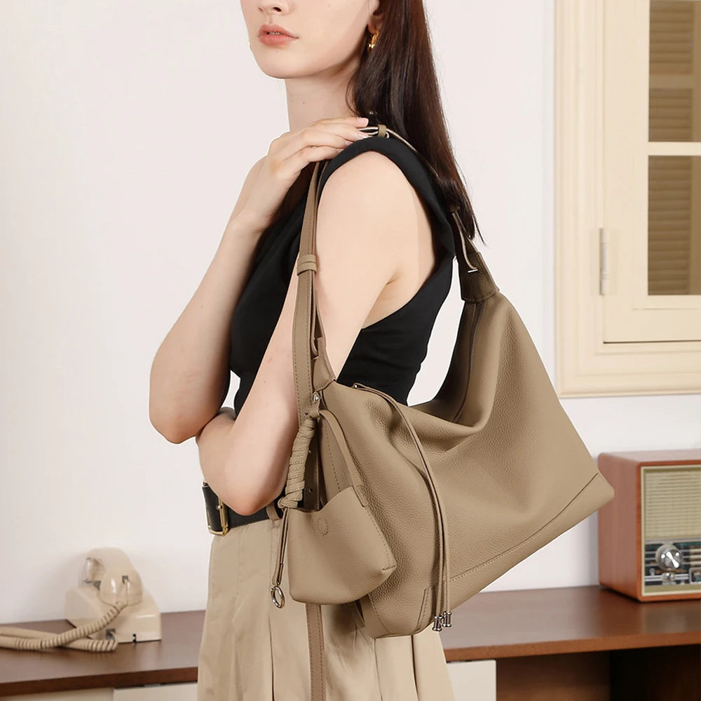 2026 Custom Trend Handbags Genuine Leather Fashion Elegant Shoulder Underarm Bag for Women