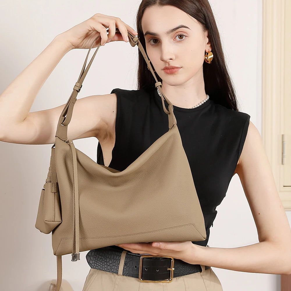 2026 Custom Trend Handbags Genuine Leather Fashion Elegant Shoulder Underarm Bag for Women