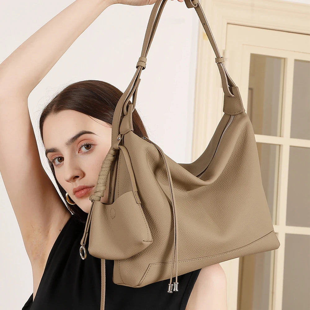 2026 Custom Trend Handbags Genuine Leather Fashion Elegant Shoulder Underarm Bag for Women