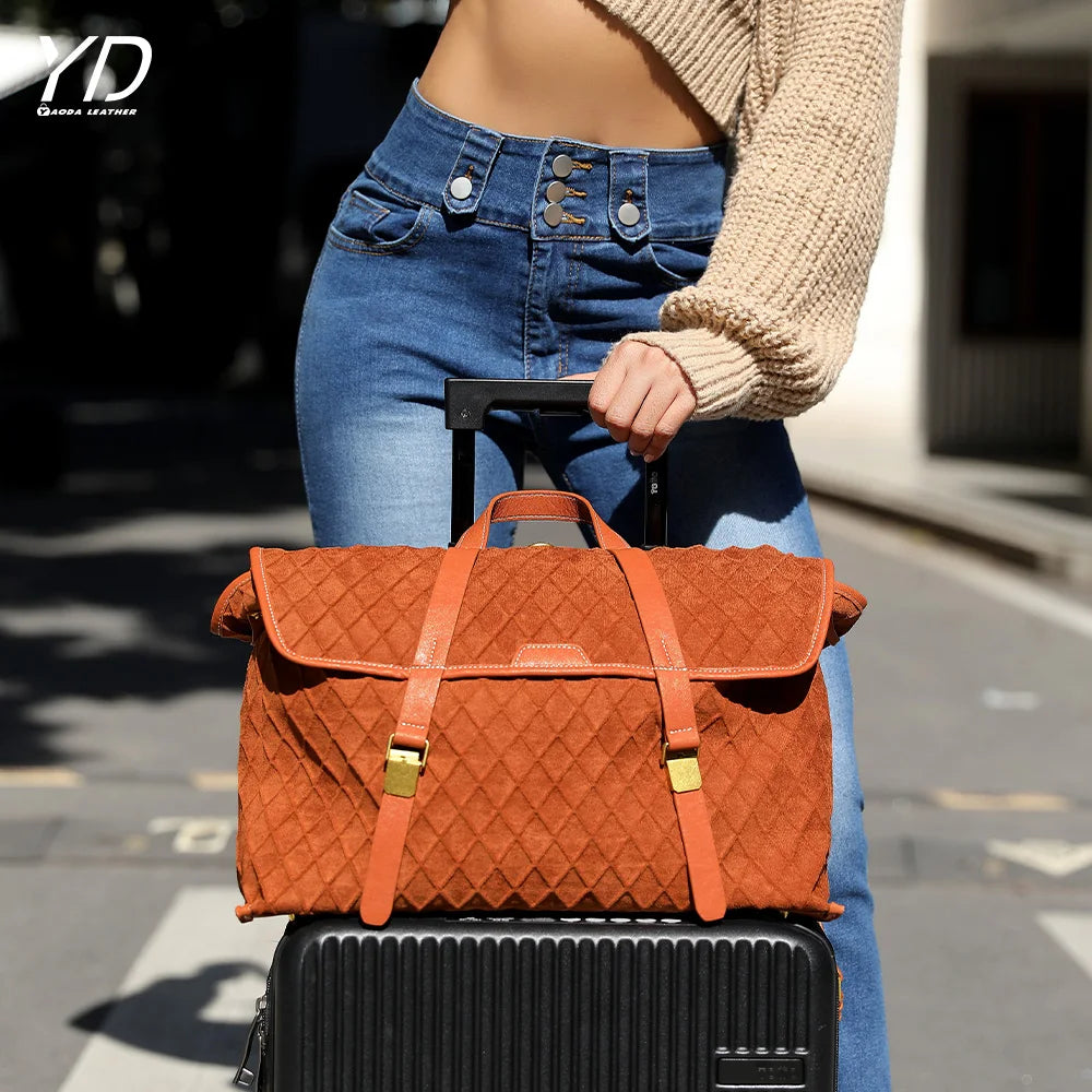 2026 Factory Customize Suede Leather Handbag Custom Outdoor Large Capacity Backpack for Women