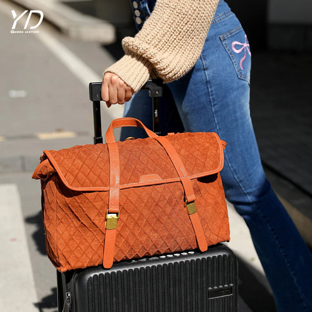 2026 Factory Customize Suede Leather Handbag Custom Outdoor Large Capacity Backpack for Women