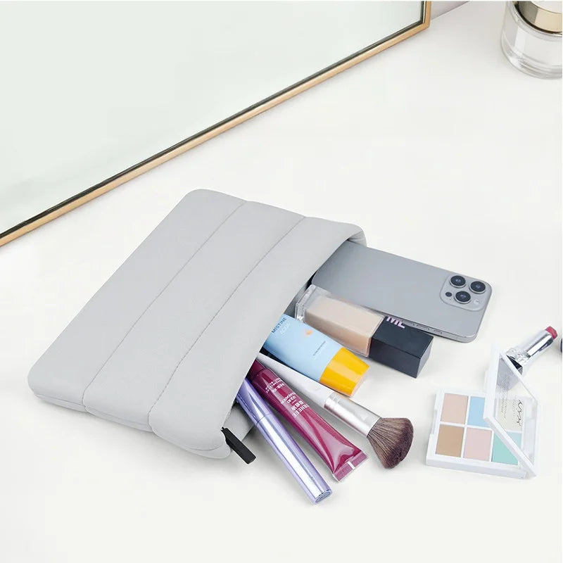 2026 Memory Foam Waterproof Makeup Organizer Bag Neoprene Puffy Bubble Pouch Beauty Skincare Storage Scuba Toilet Cosmetic Bag