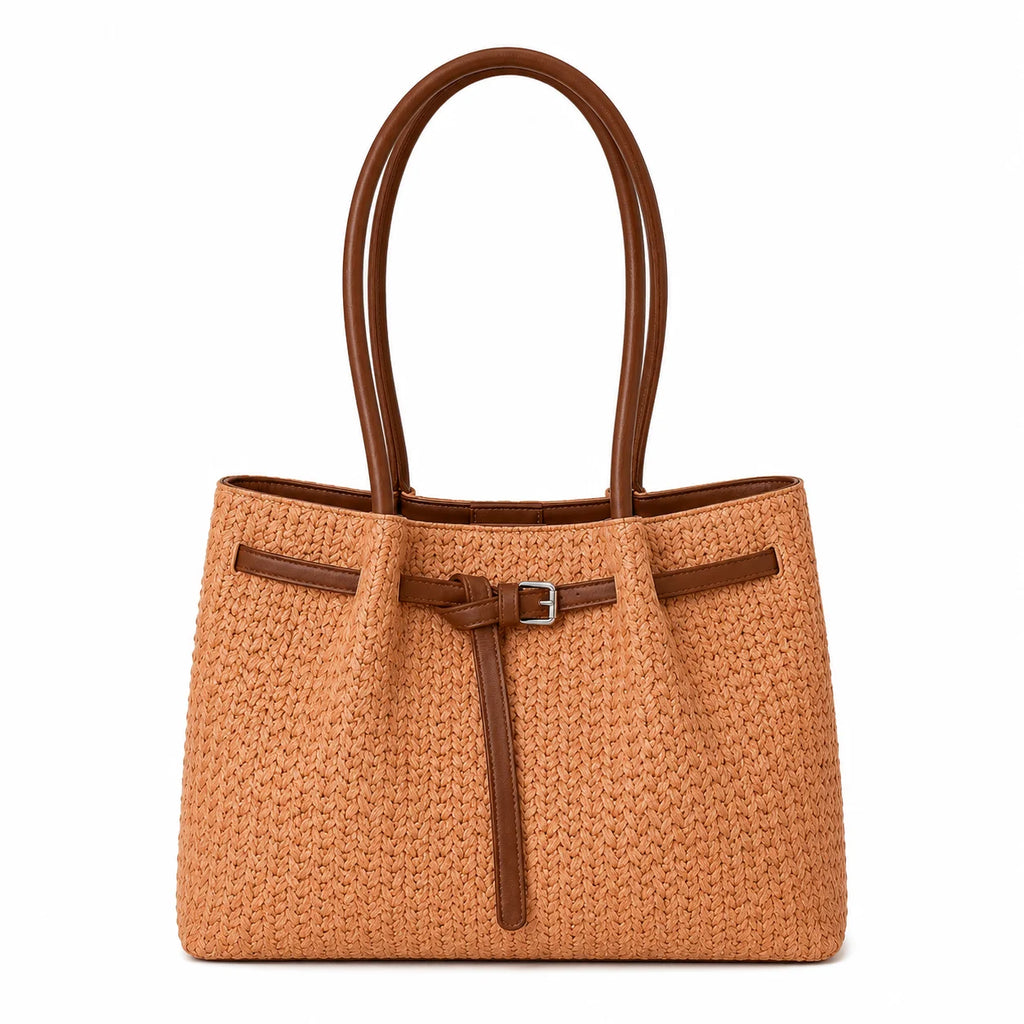 2026 New Arrival custom made PU Handbag Vintage Women Summer Vacation Beach Casual Tote Bag Large Capacity Zipper Closure Waterproof