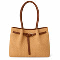 2026 New Arrival custom made PU Handbag Vintage Women Summer Vacation Beach Casual Tote Bag Large Capacity Zipper Closure Waterproof