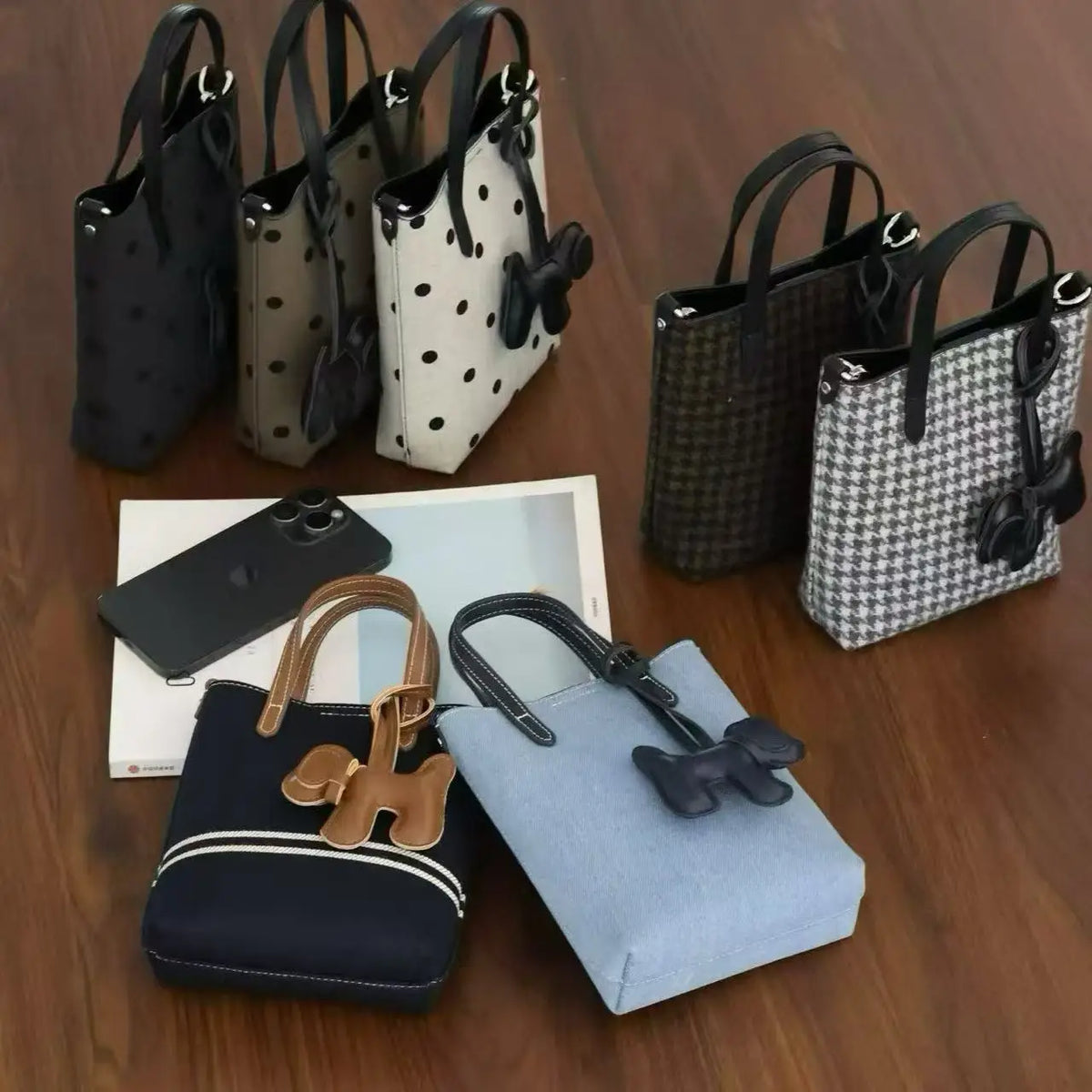 2026 New Canvas Linen Woolen with Leather Material Mini Handbags for Women OEM ODM Fashion Women's Small Bags Crossbody Bags