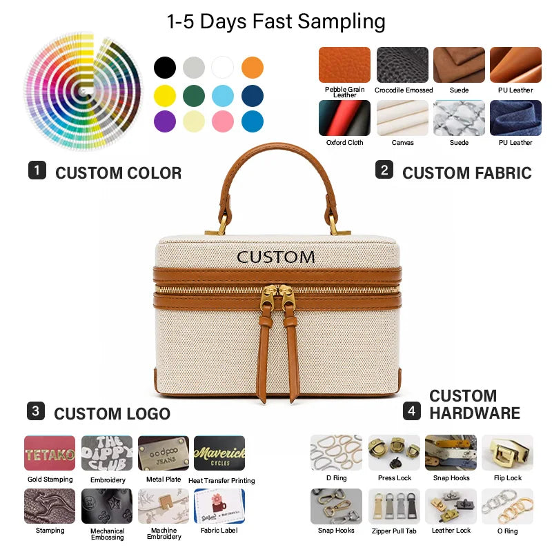 2026 New Color-Blocking Popular Spliced Large-Capacity Box-Shaped Casual Lady Tote Shoulder Strap Zipper Waterproof PU Leather