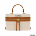 2026 New Color-Blocking Popular Spliced Large-Capacity Box-Shaped Casual Lady Tote Shoulder Strap Zipper Waterproof PU Leather