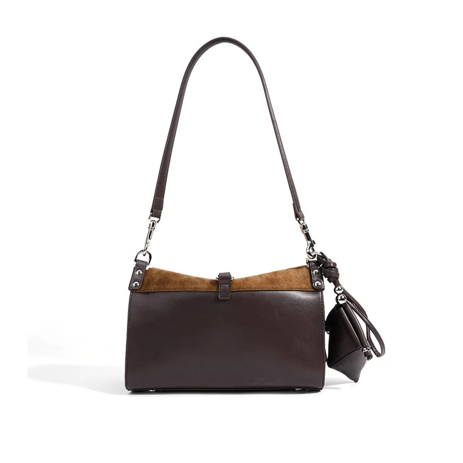 2026 New Design Suede Bags Leisure Fashion Nubuck Cowhide Women's Shoulder Bags Underarm Bags Genuine Leather Ladys Bags
