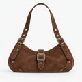 2026 New Fashion Retro Rivet Underarm Bag Suede Faux Fur Shoulder Bag