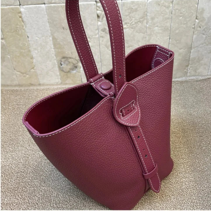 2026 New Genuine Leather Bucket Bags for Women Casual Fashion High Quality Suede Cowhide Women's Handbags Shoulder Bags