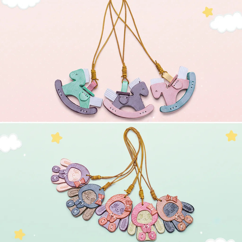 2026 New Genuine Leather Horse Pendant Waxed Cowhide Cute Decorative Item Bag Pendant Bag Accessories Bag Ornaments
