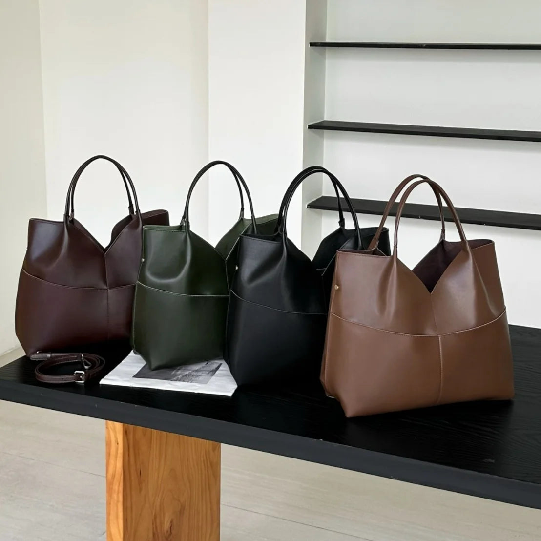 2026 New Genuine Leather Ladys handbags Shoulder Bags European Style Cowhide Tote Bags Large Women's Bags