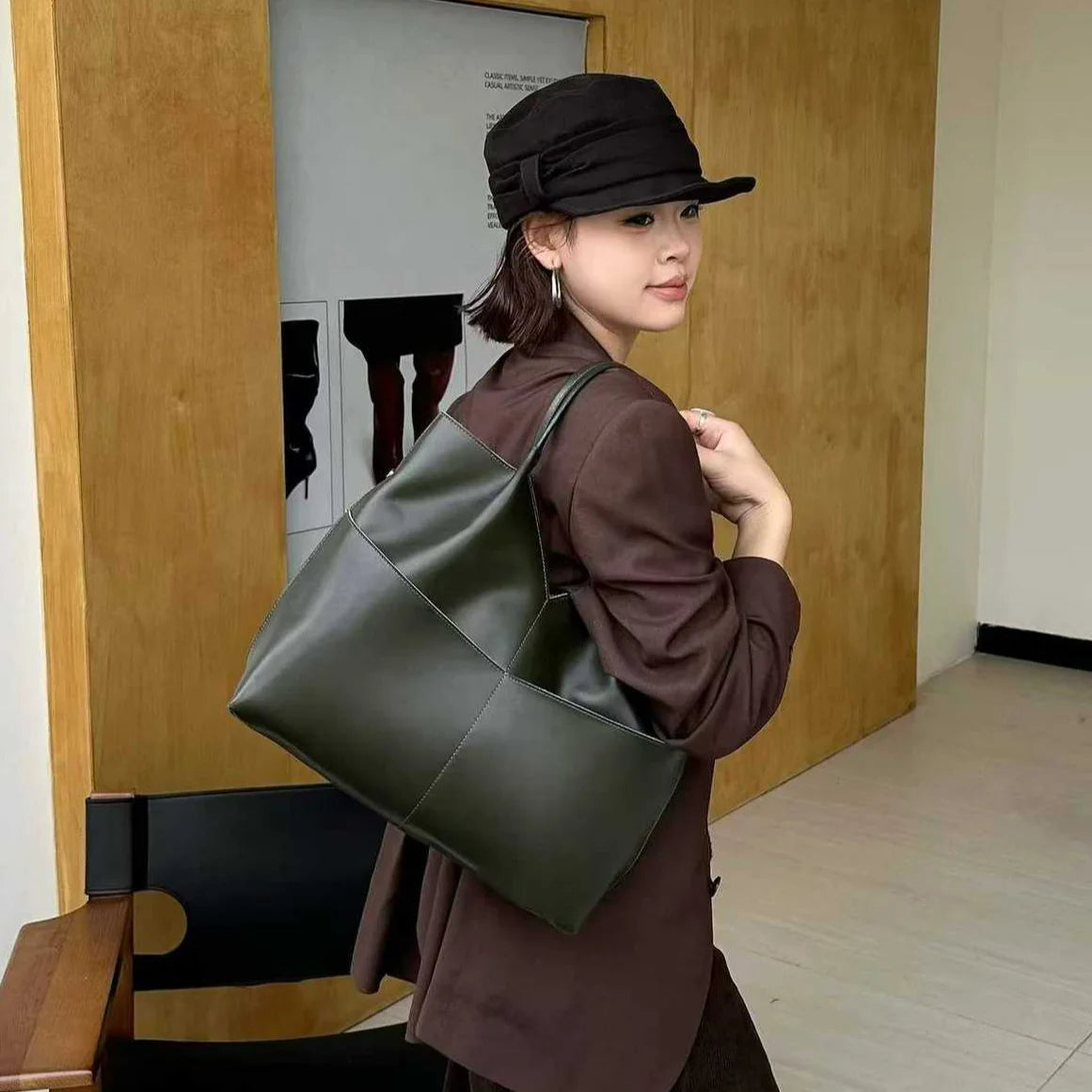 2026 New Genuine Leather Ladys handbags Shoulder Bags European Style Cowhide Tote Bags Large Women's Bags
