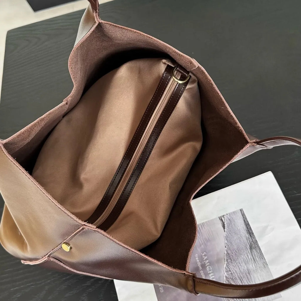 2026 New Genuine Leather Ladys handbags Shoulder Bags European Style Cowhide Tote Bags Large Women's Bags
