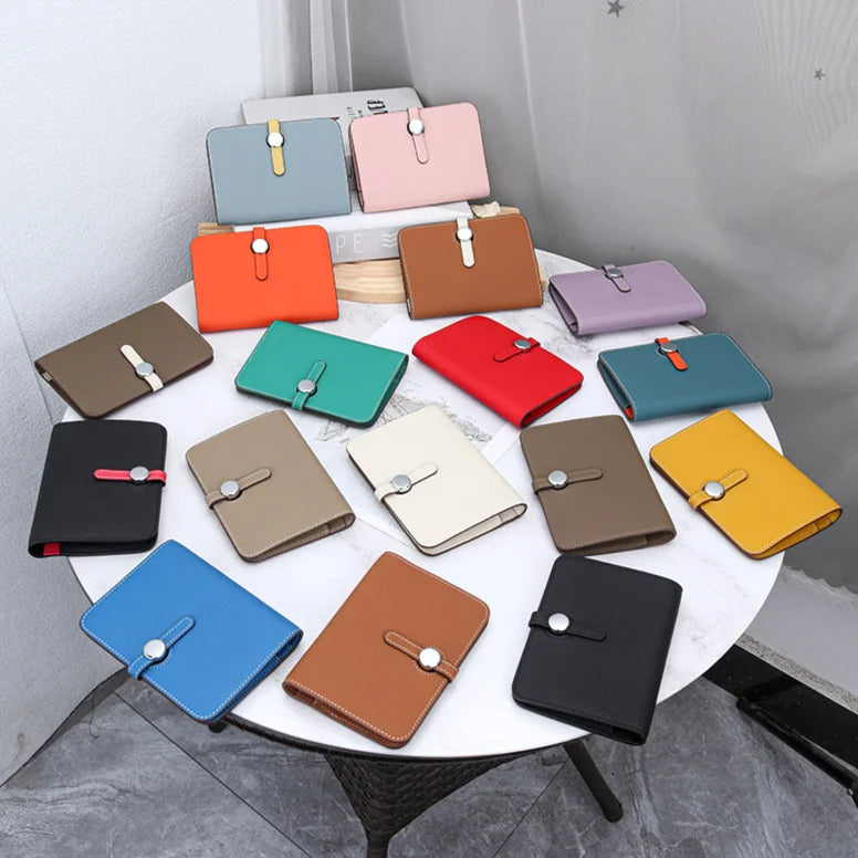 2026 New Genuine Leather Wallet Card Bags OEM ODM TC Cowhide Purse Card Case Passport Wallet Multiple Colors Are Available