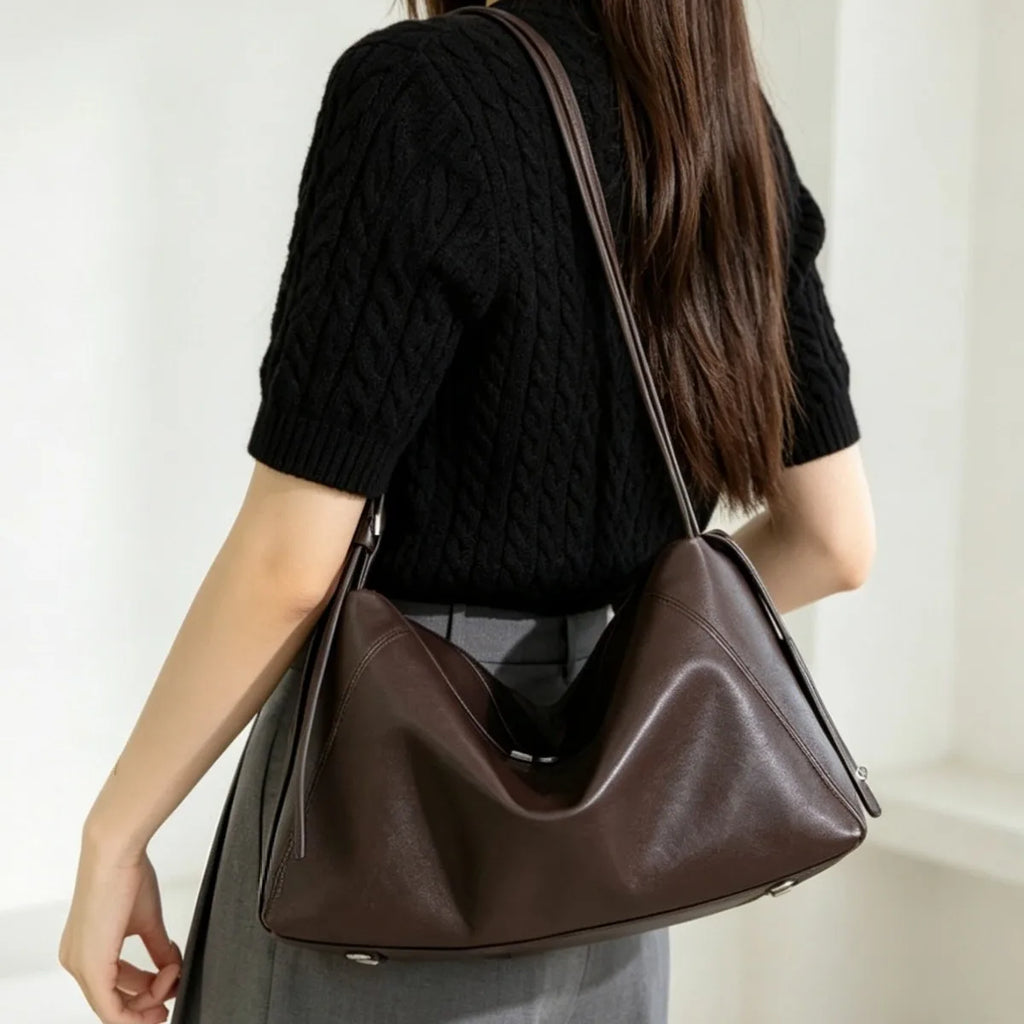 2026 New Genuine Leather Women's Bags Casual Fashion Cowhide Ladies Shoulder Bags Underarm Bags Popular Ladys Bags