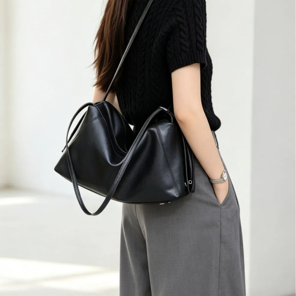 2026 New Genuine Leather Women's Bags Casual Fashion Cowhide Ladies Shoulder Bags Underarm Bags Popular Ladys Bags
