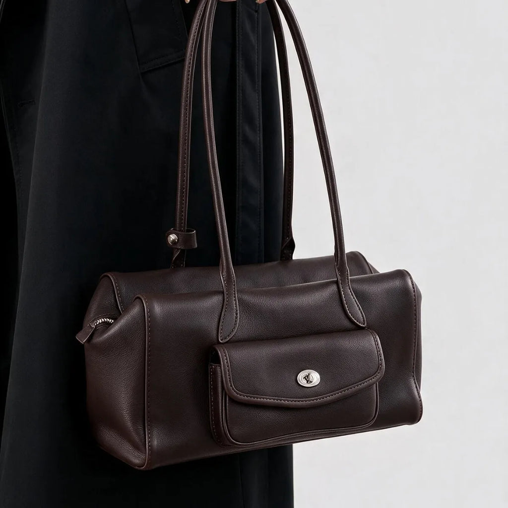 2026 New Genuine Leather Women's Bags Casual Fashion Ladys Bags High Quality Cowhide Ladies Shoulder Bags Underarm Bags
