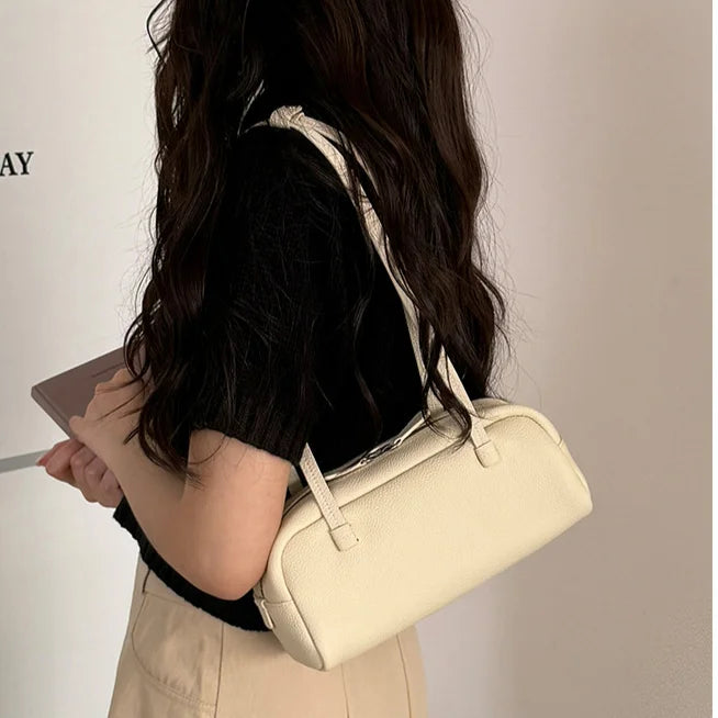 2026 New Genuine Leather Women's Bags High Quality Lychee Grain Cowhide Ladies Shoulder Bags Underarm Bags
