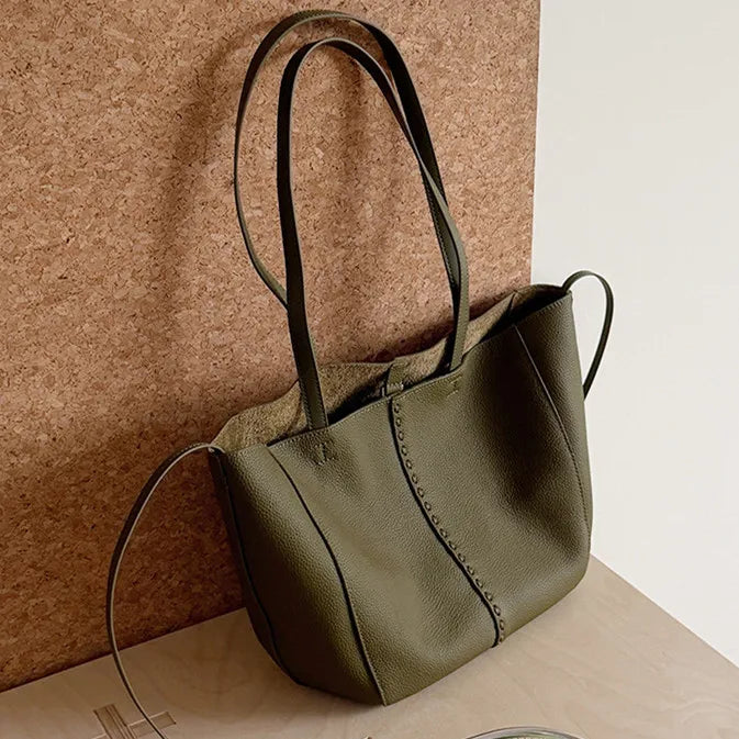 2026 New Genuine Leather Women's Bags Casual Fashion High Quality Cowhide Ladies Shoulder Bags Tote Bags