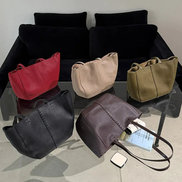 2026 New Genuine Leather Women's Bags Casual Fashion High Quality Cowhide Ladies Shoulder Bags Tote Bags