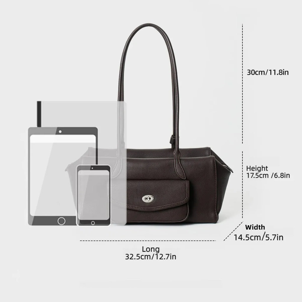 2026 New Genuine Leather Women's Bags Casual Fashion Ladys Bags High Quality Cowhide Ladies Shoulder Bags Underarm Bags
