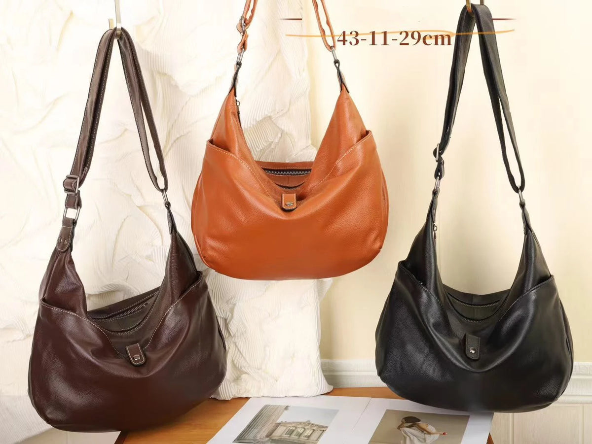 2026 New Genuine Leather Women's Crossbody Bags Casual Fashion Soft Cowhide Ladies Shoulder Bags Messenger Bags