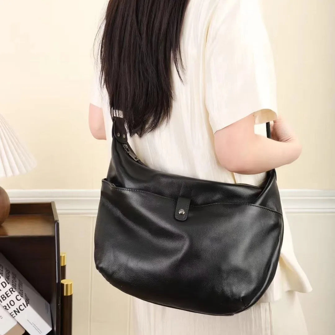 2026 New Genuine Leather Women's Crossbody Bags Casual Fashion Soft Cowhide Ladies Shoulder Bags Messenger Bags