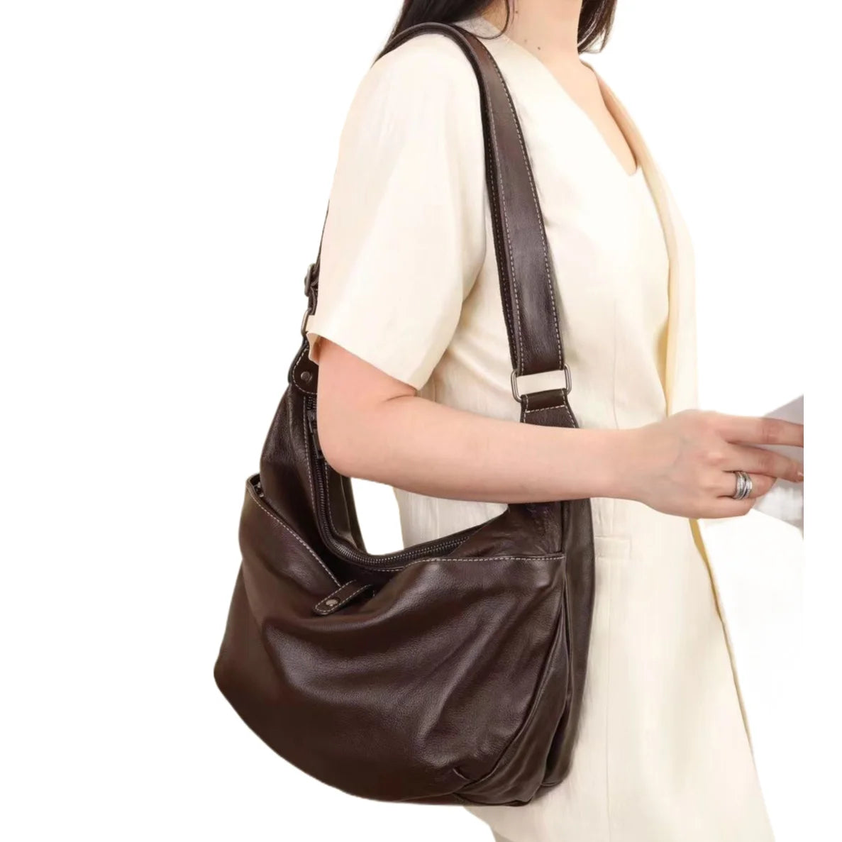2026 New Genuine Leather Women's Crossbody Bags Casual Fashion Soft Cowhide Ladies Shoulder Bags Messenger Bags