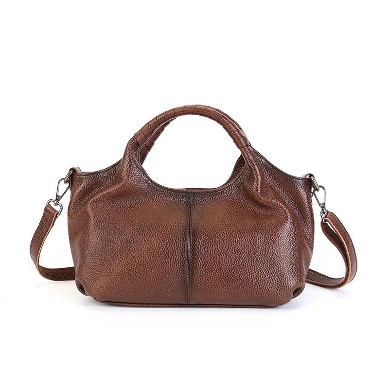 2026 New Genuine Leather Women's Handbags Crossbody Bags European Style Lychee Grain Cowhide Ladies Bags