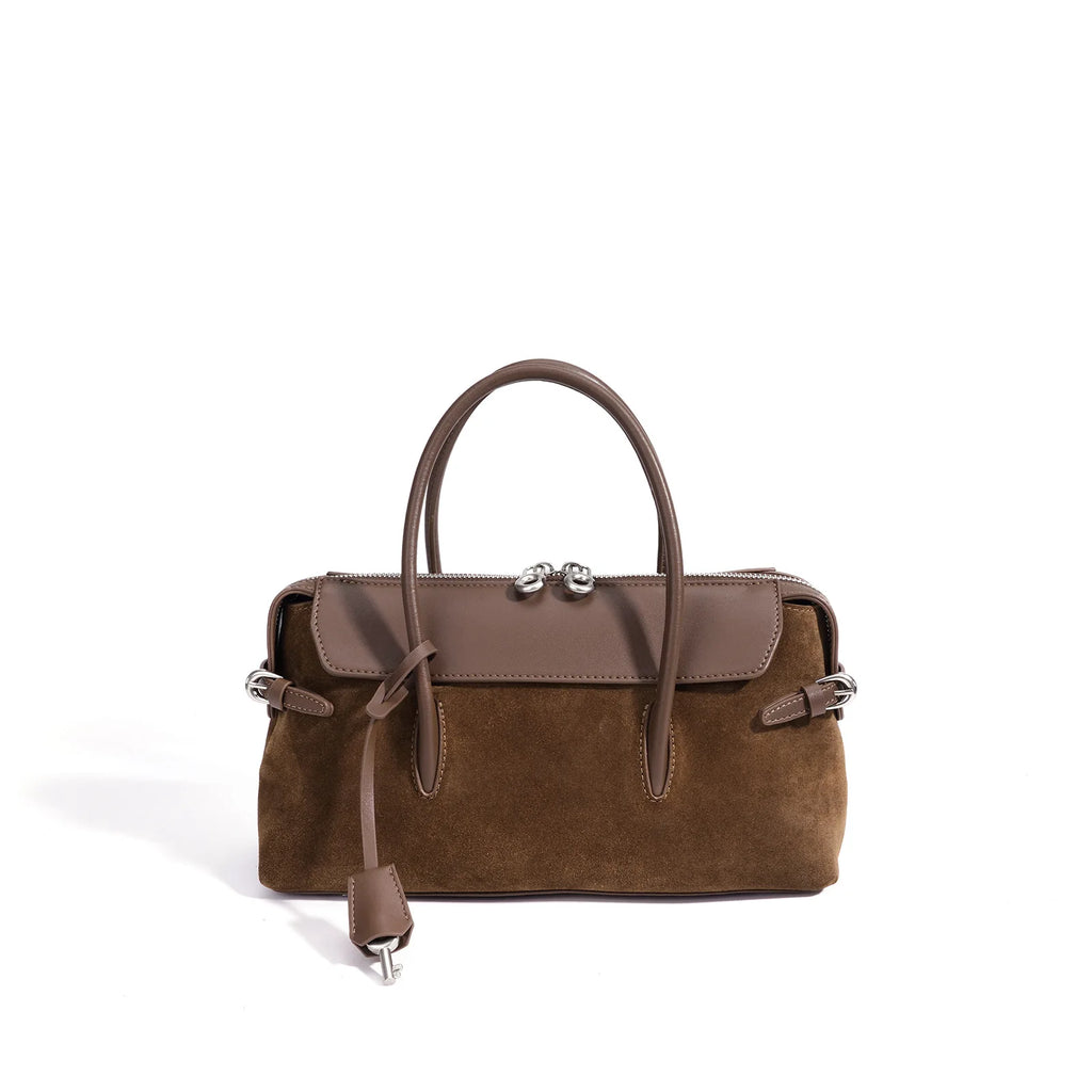 2026 New Genuine Leather Women's Handbags Crossbody Bags Retro Nubuck Cowhide Ladies Bags Suede Bags OEM ODM