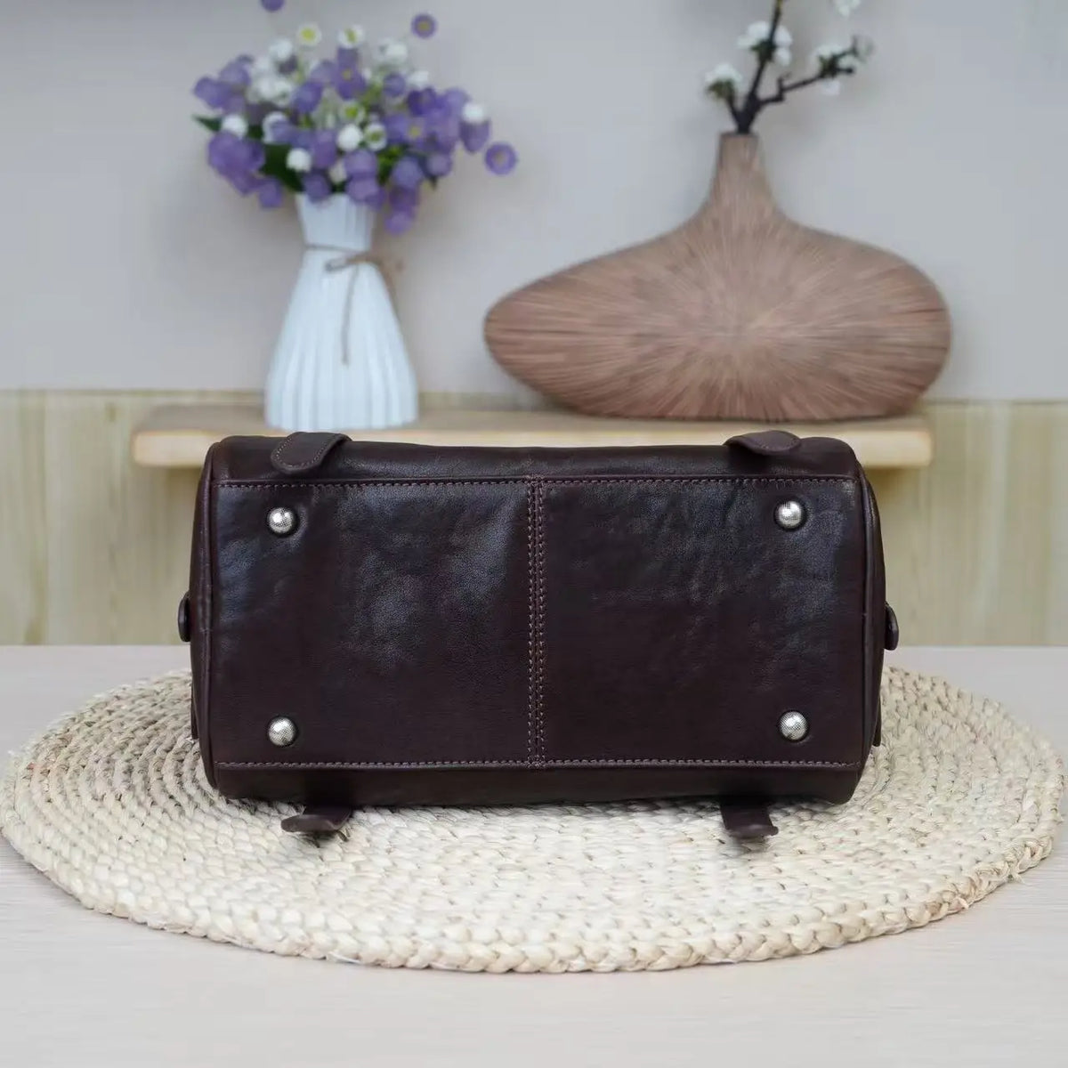 2026 New Genuine Leather Women's Handbags Boston Bags Retro Vegetable Tanned Cowhide Ladies Shoulder Bags Crossbody Bags