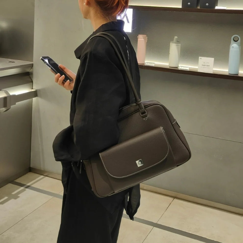 2026 New Genuine Leather Women's Handbags Design Fashion High Quality Cowhide Ladies Shoulder Bags Large Capacity Ladys Bags