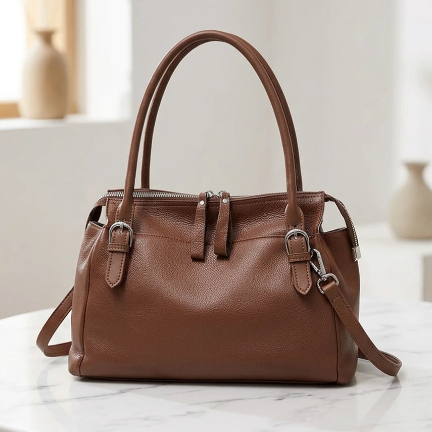2026 New Genuine Leather Women's Handbags European Style Ladys Bag Soft Cowhide Ladies Shoulder Bags Crossbody Bags