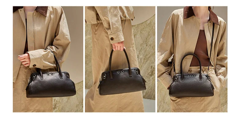 2026 New Genuine Leather Women's Handbags Crossbody Shoulder Bag Retro Style Cowhide Ladies Bags OEM ODM