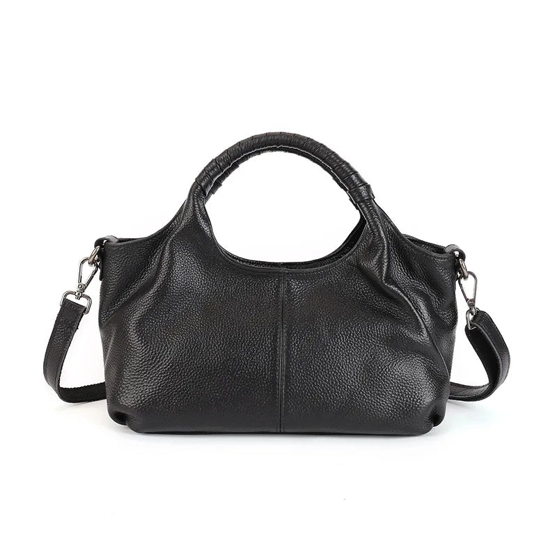 2026 New Genuine Leather Women's Handbags Crossbody Bags European Style Lychee Grain Cowhide Ladies Bags