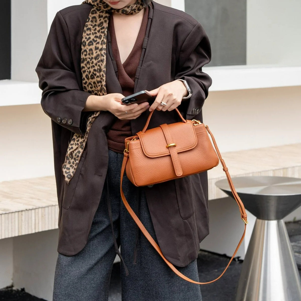 2026 New Genuine Leather Women's Handbags High Quality Top Grain Cowhide Ladies Shoulder Bags Crossbody Bags