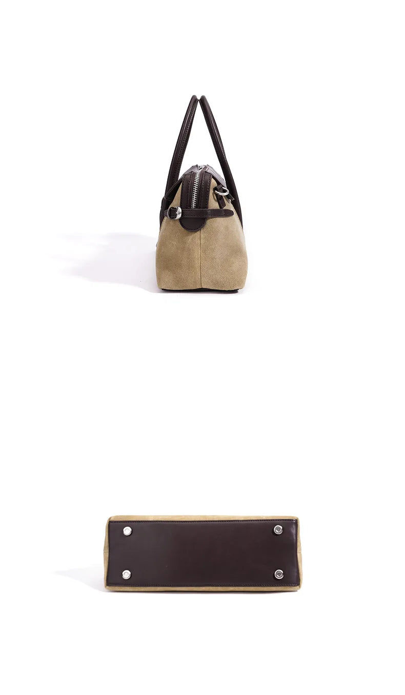 2026 New Genuine Leather Women's Handbags Crossbody Bags Retro Nubuck Cowhide Ladies Bags Suede Bags OEM ODM