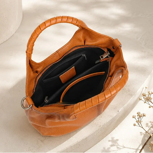 2026 New Genuine Leather Women's Handbags Crossbody Bags European Style Lychee Grain Cowhide Ladies Bags