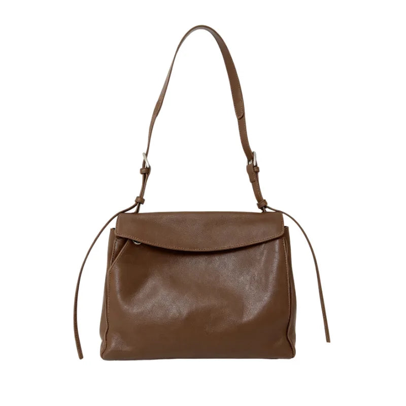 2026 New Genuine Leather Women's Shoulder Bags Crossbody Bags Casual Fashion Ladies Bags Vegetable Tanned Cowhide Messenger Bags