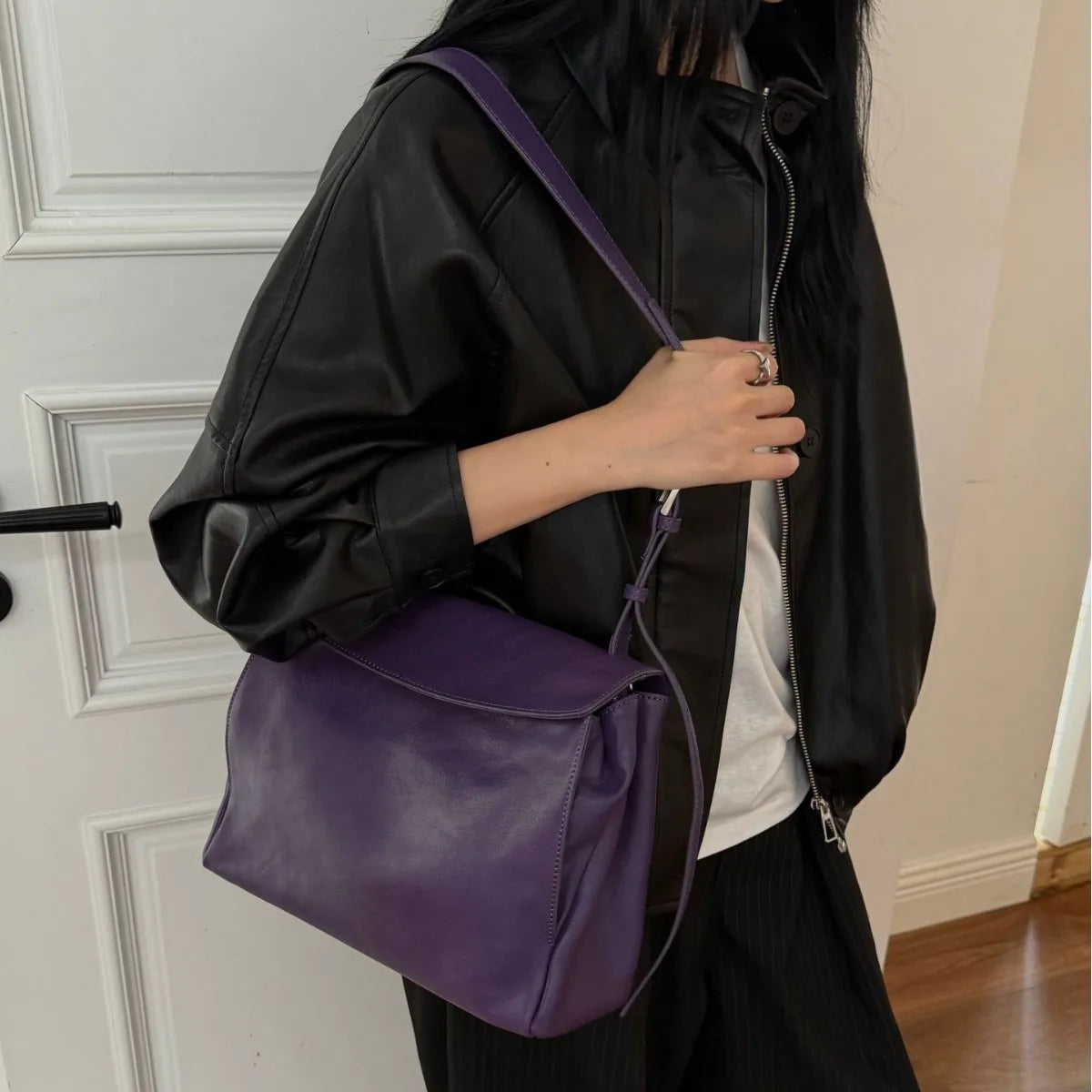 2026 New Genuine Leather Women's Shoulder Bags Crossbody Bags Casual Fashion Ladies Bags Vegetable Tanned Cowhide Messenger Bags