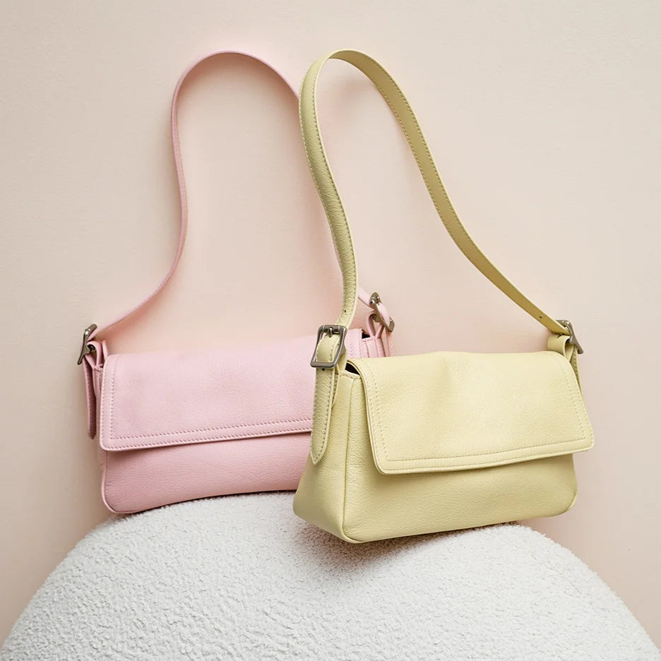 2026 New Genuine Leather Women's Shoulder Bags Crossbody Bags Design Simple Fashion Cowhide Messenger Bags for Women