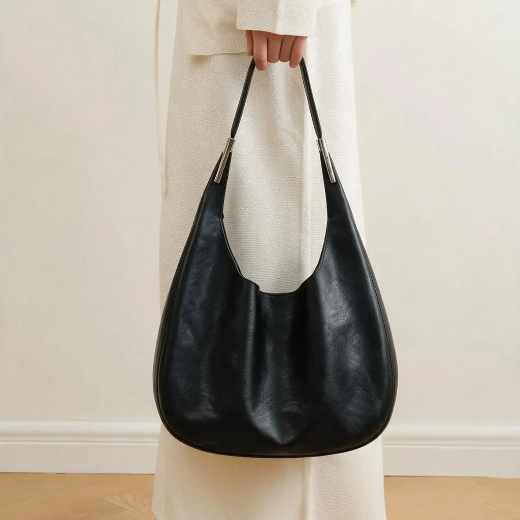 2026 New Genuine Leather Women's Shoulder Bags Underarm Bags Casual Style Hobo Bags High Quality Cowhide Ladies Bags