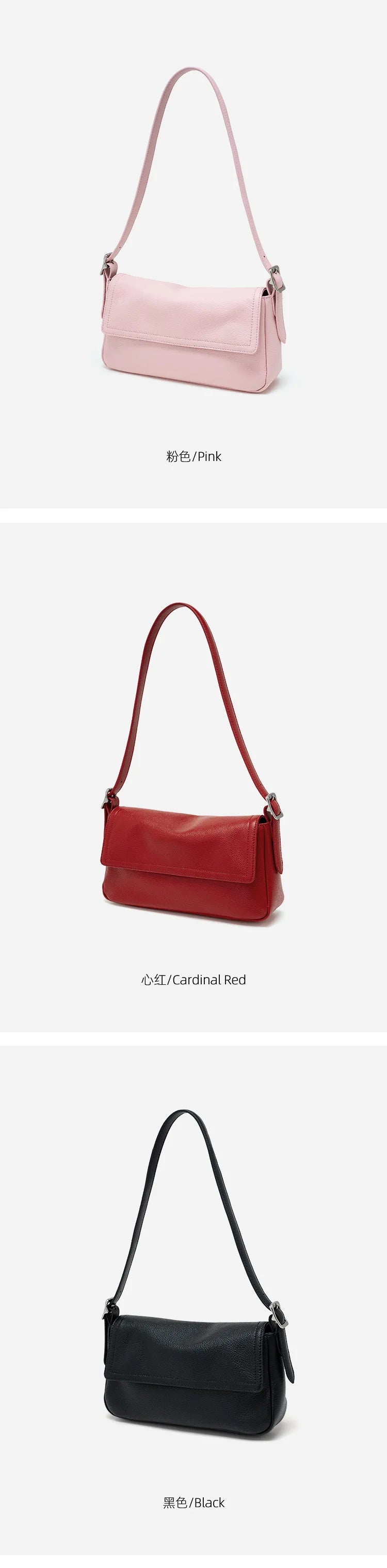 2026 New Genuine Leather Women's Shoulder Bags Crossbody Bags Design Simple Fashion Cowhide Messenger Bags for Women