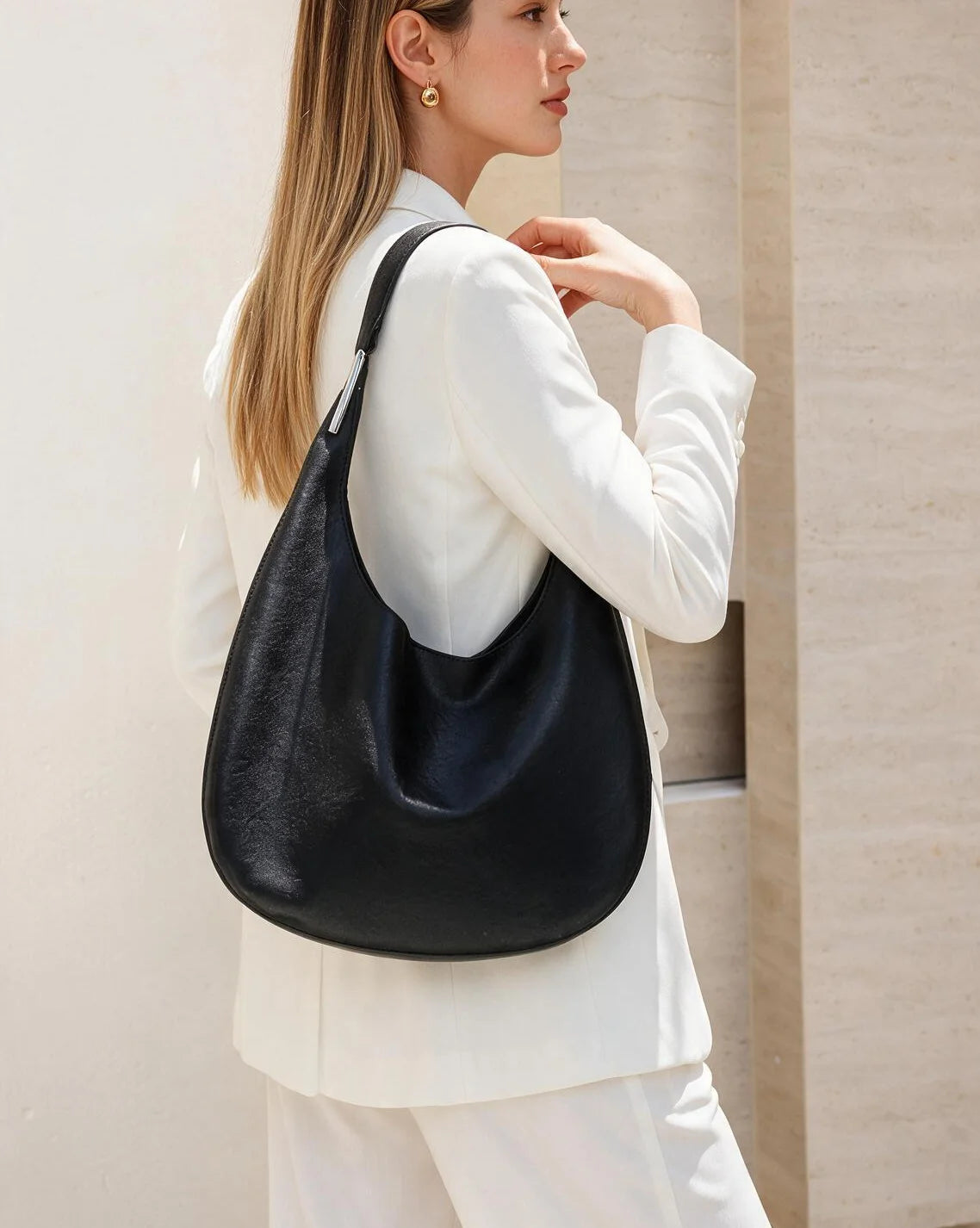 2026 New Genuine Leather Women's Shoulder Bags Underarm Bags Casual Style Hobo Bags High Quality Cowhide Ladies Bags