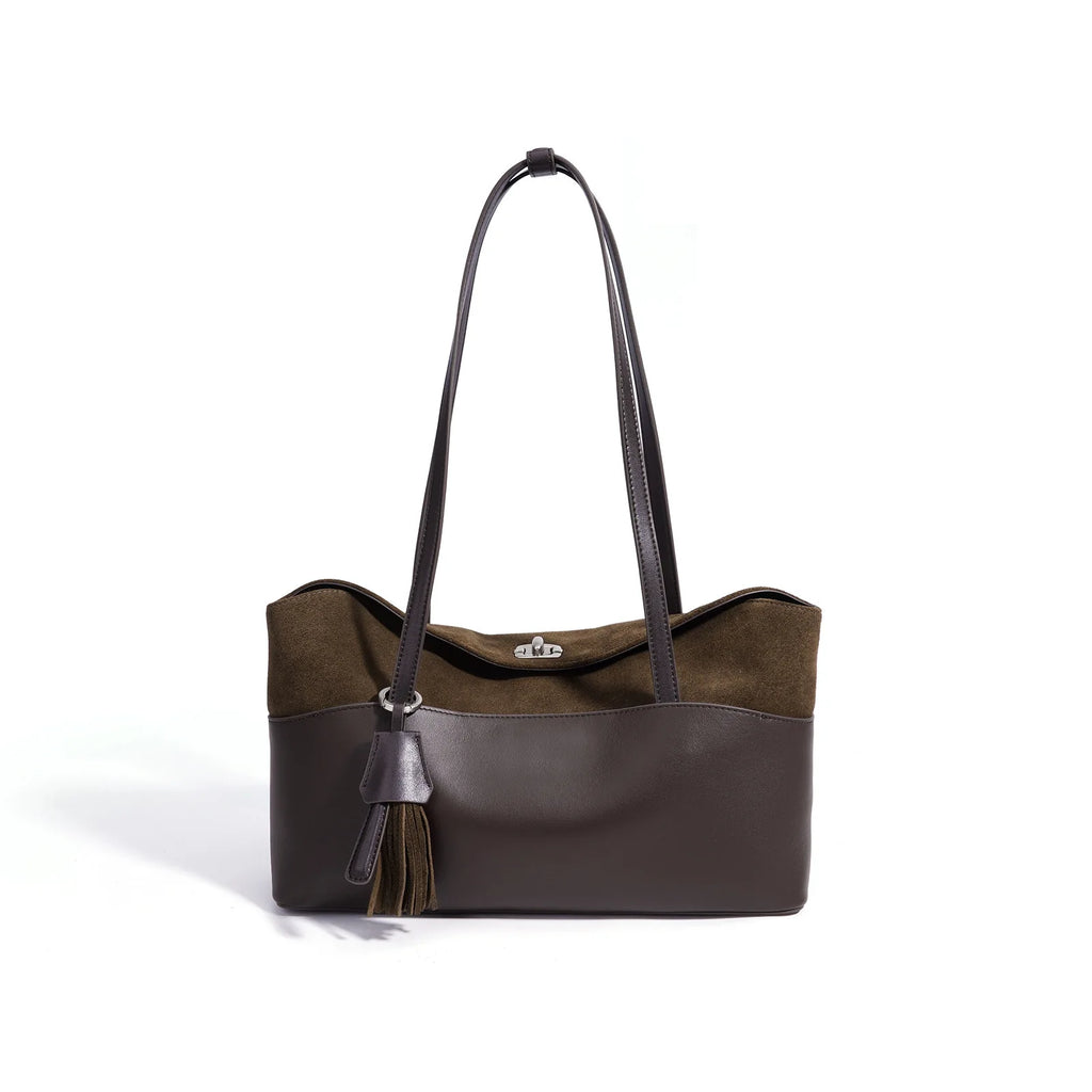 2026 New Genuine Leather Women's Shoulder Bags Underarm Bags Casual Fashion Ladies Bags Retro Suede Cowhide Handbags for Women