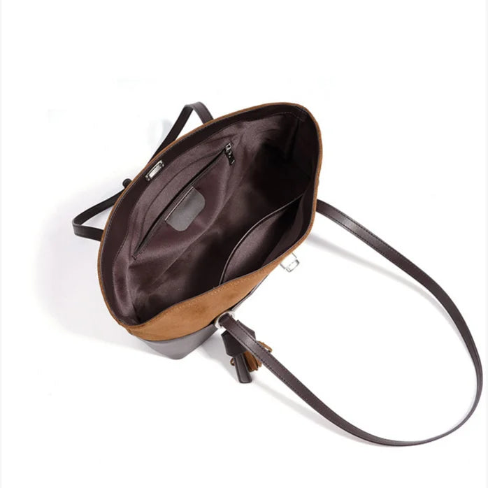 2026 New Genuine Leather Women's Shoulder Bags Underarm Bags Casual Fashion Ladies Bags Retro Suede Cowhide Handbags for Women
