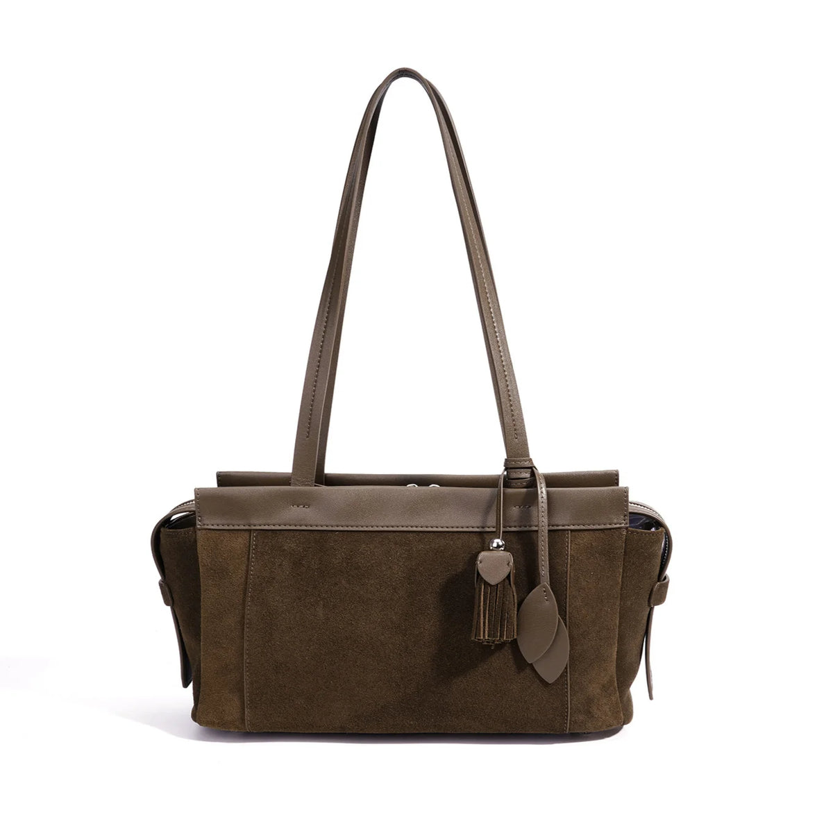 2026 New Genuine Leather Women's Shoulder Bags Underarm Bags Retro Style Nubuck Cowhide Ladies Bags Suede Leather Bags